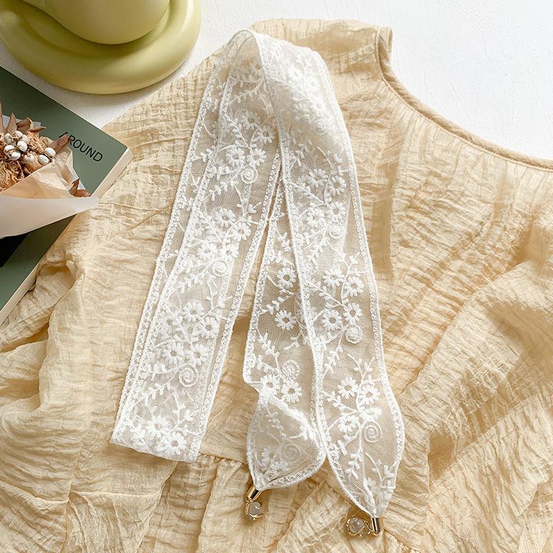 

Цветочное кружевное ленточное кашне для волос для женщин, многофункциональная повязка на голову, мягкий шейный платок, длинные шейные платки, пляжные аксессуары, подарки