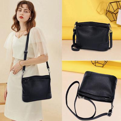 Bolso de Cuero Genuino para Persona de Mediana Edad Bolso Cruzado de Hombro Mochila para Mujer Cubo Gran Capacidad Madre Suegra Cuero Suave