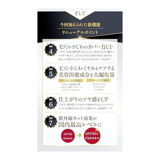 [Hide Stains, Dullness, and Pores with This One Product] Professional Powder Foundation Natural Coverage Moisturizing Mineral Foundation SPF50+