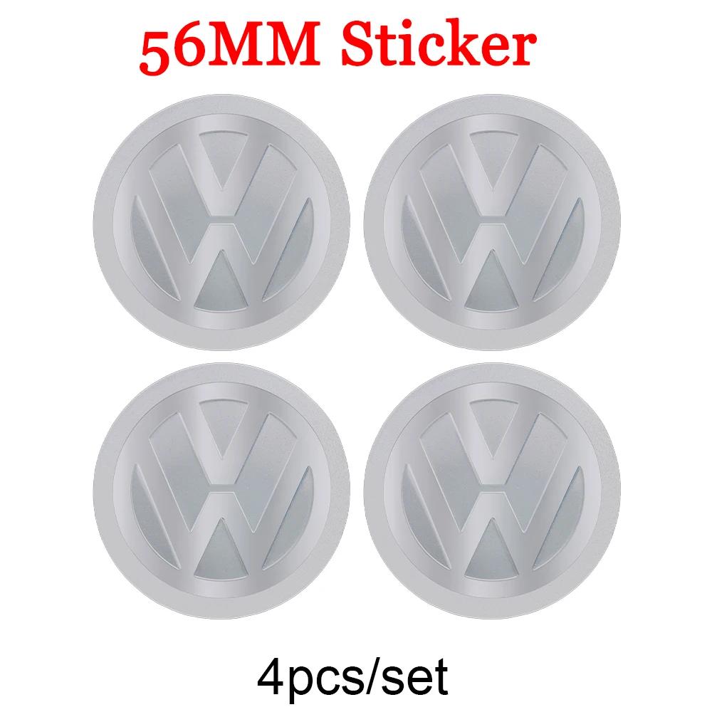 

2025 Hot 4Pcs 56/60/65mm Car Wheel Center Cover Stickers Hub Cap Badge For Volkswagen VW R Line GTI Golf 5 7 Caddy Passat b6 Pol