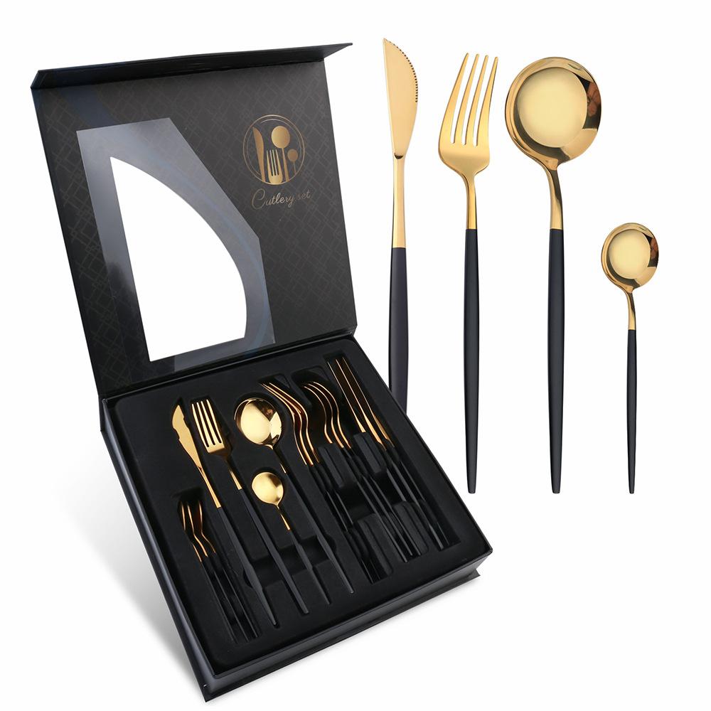 HANYANG 410 Stainless Steel Tableware Family Hotel Supplies Steak Knife, Fork and Spoon Set Western-style Tableware
