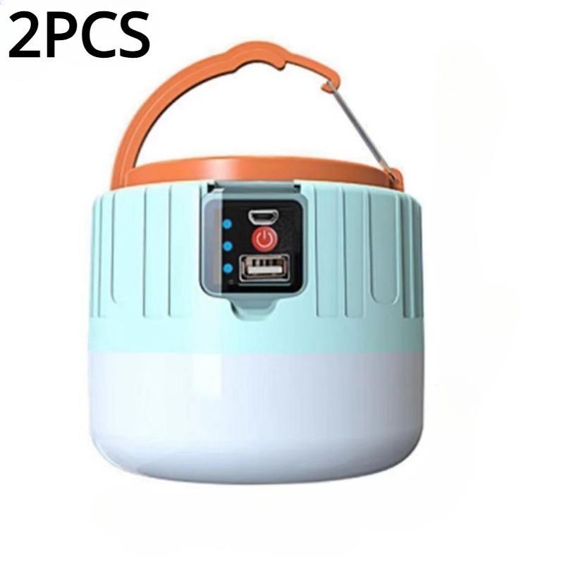 Solar LED Camping Lights USB Rechargeable Tent Lamp Portable Camping Lantern 6 Modes 2000mAh Emergency Light For Outdoor Fishing