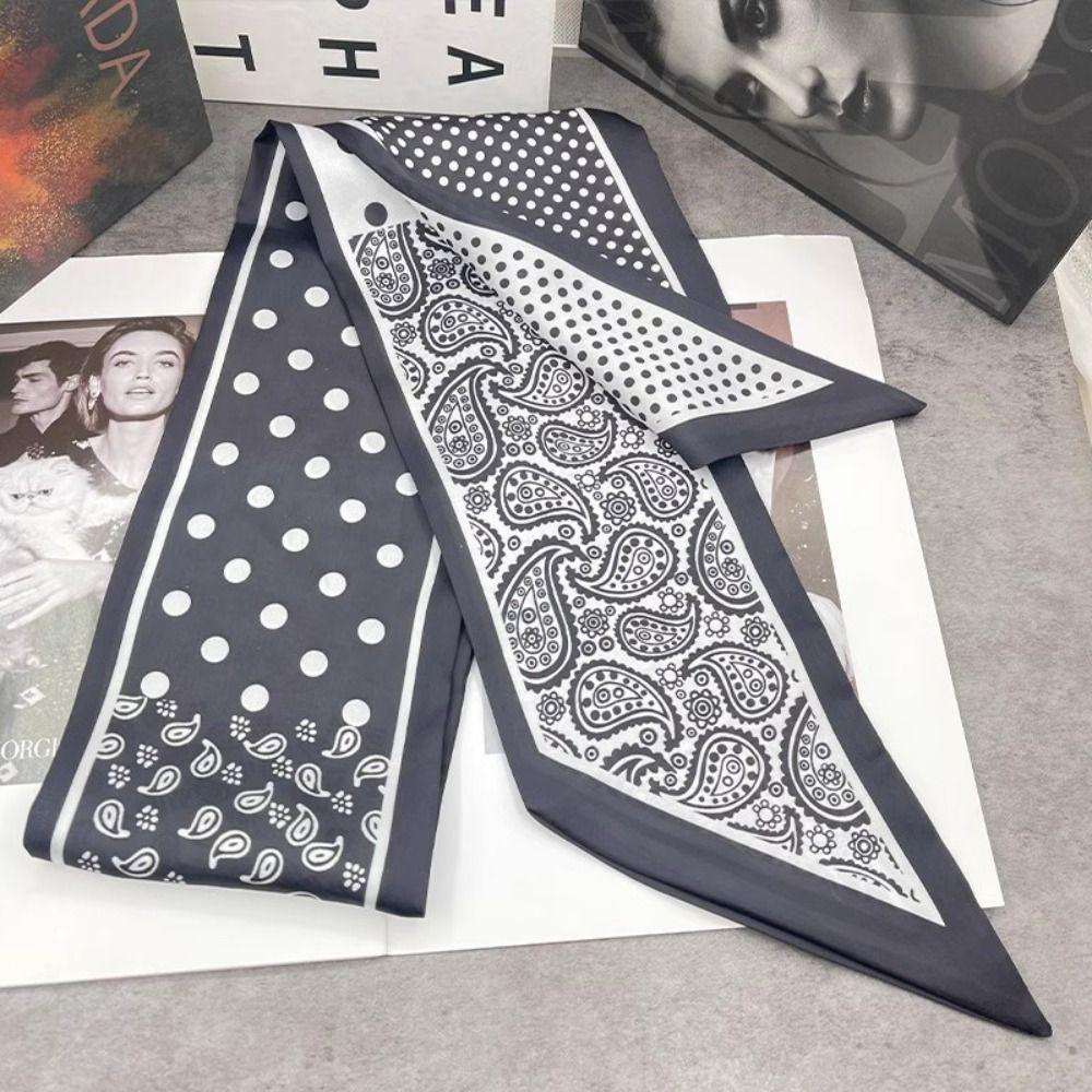 Thin Polka Dot Scarf Ribbon Long Scarves Sweet Scarf Headband  Outdoor