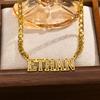 Free Personalized NK Chain Hollow Name Custom Necklace for Women,Stainless Steel Waterproof Necklace, Elegant Jewelry Gifts