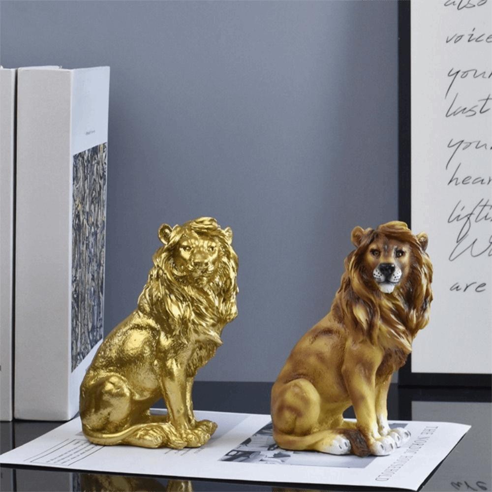 Retro Löwenstatue Luxus Miniatur Figur Skulptur Tierornament Wohnzimmer