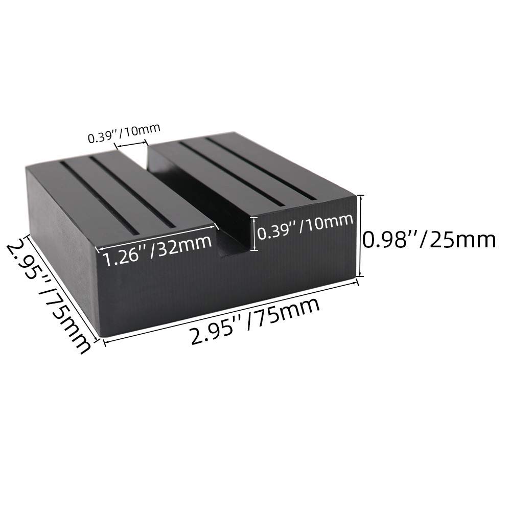 Five Bananas Jack Rubber Pads Black Anti-Slip Rail Pinch Welding Adapter Support Block Heavy