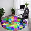 1 Stück Puzzle Kreis Stuhl Teppich für Büro, Rutschfest, Weich und Langlebig, Büroteppich zur Dekoration, Perfekt für Büro yy260105037