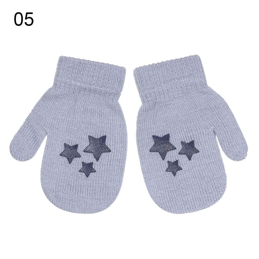 New Hot Soft Star Non-slip Knitted Mittens Kids Gloves Cute Cartoon Thick Warm