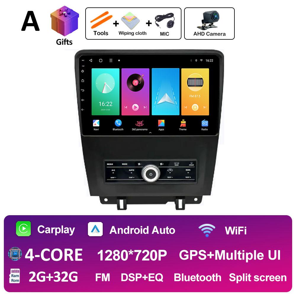 For Ford Mustang 2009 2010 2011 - 2014 DSP Stereo GPS Navigation Car Video Radio Multimedia Player Android Auto Cooling Fan WIFI