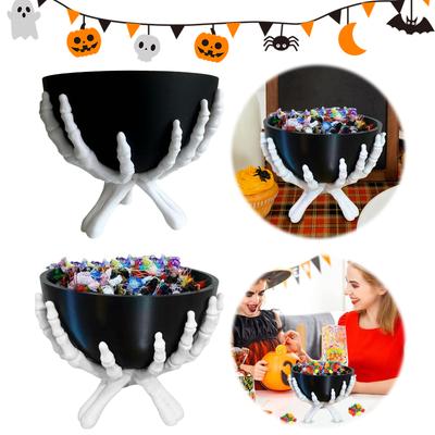 3D Print Skeleton Hands Bowl Multi-Purpose Skeleton Candy Bowl Detachable Gothic Halloween Organizer for Home Decoration