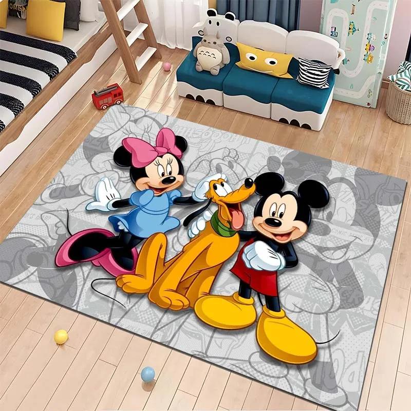 Cute Cartoon Carpet Minnie Mouse Printed Rug for Home Living Room Bedroom Kids Room Decor Non-slip Floor Mat Next Day Shipping