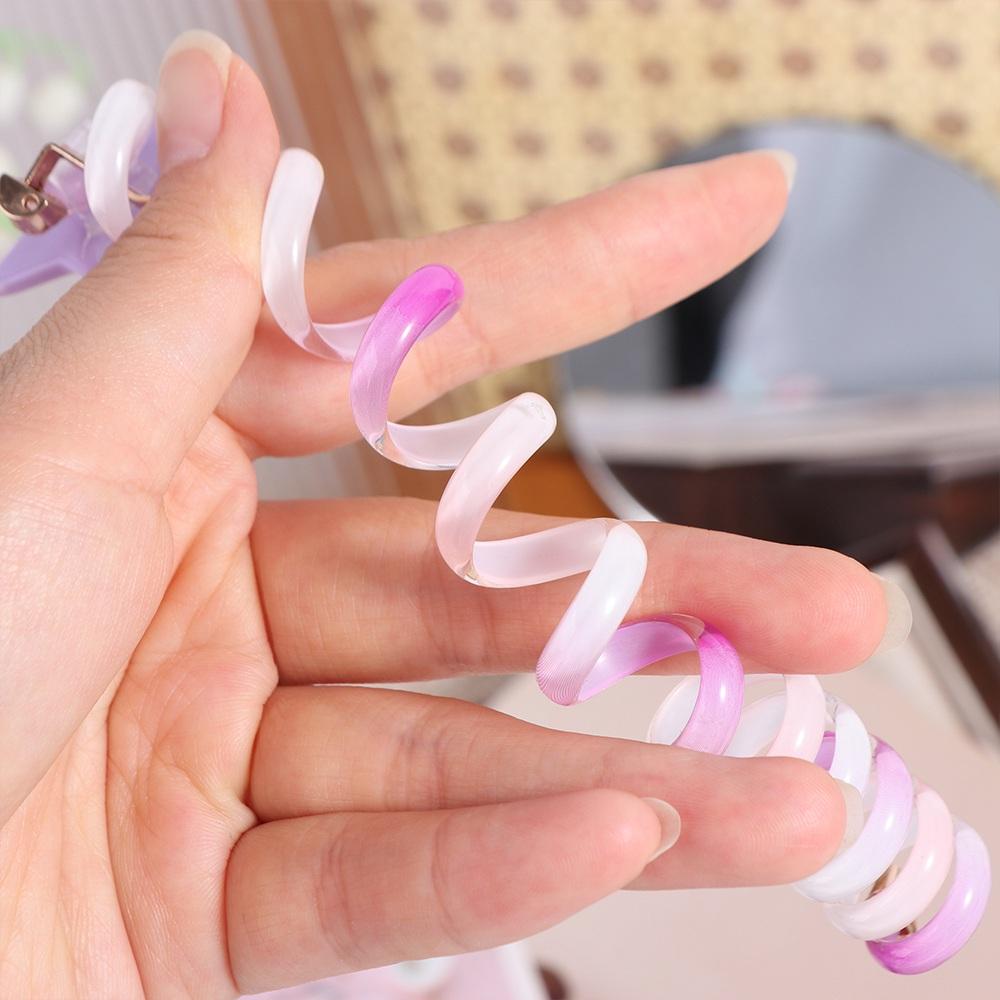 Star Rainbow Hair Ring Candy Color Spiral Coil Hair Rope Cute Telephone Line Hair Rope  Platform