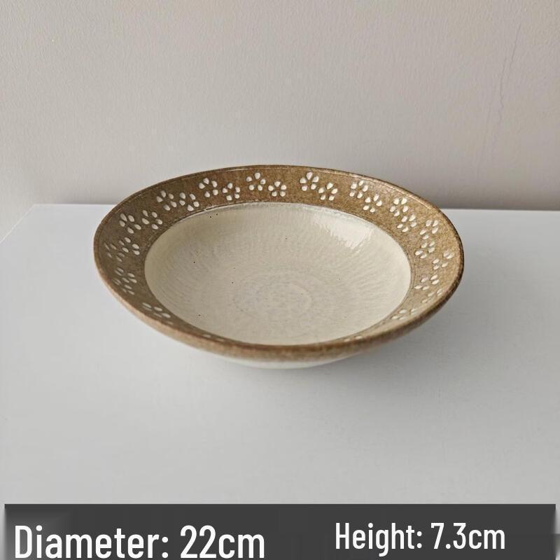 ZISIZ Wabi-sabi Hand-painted Ceramic Serving Bowl