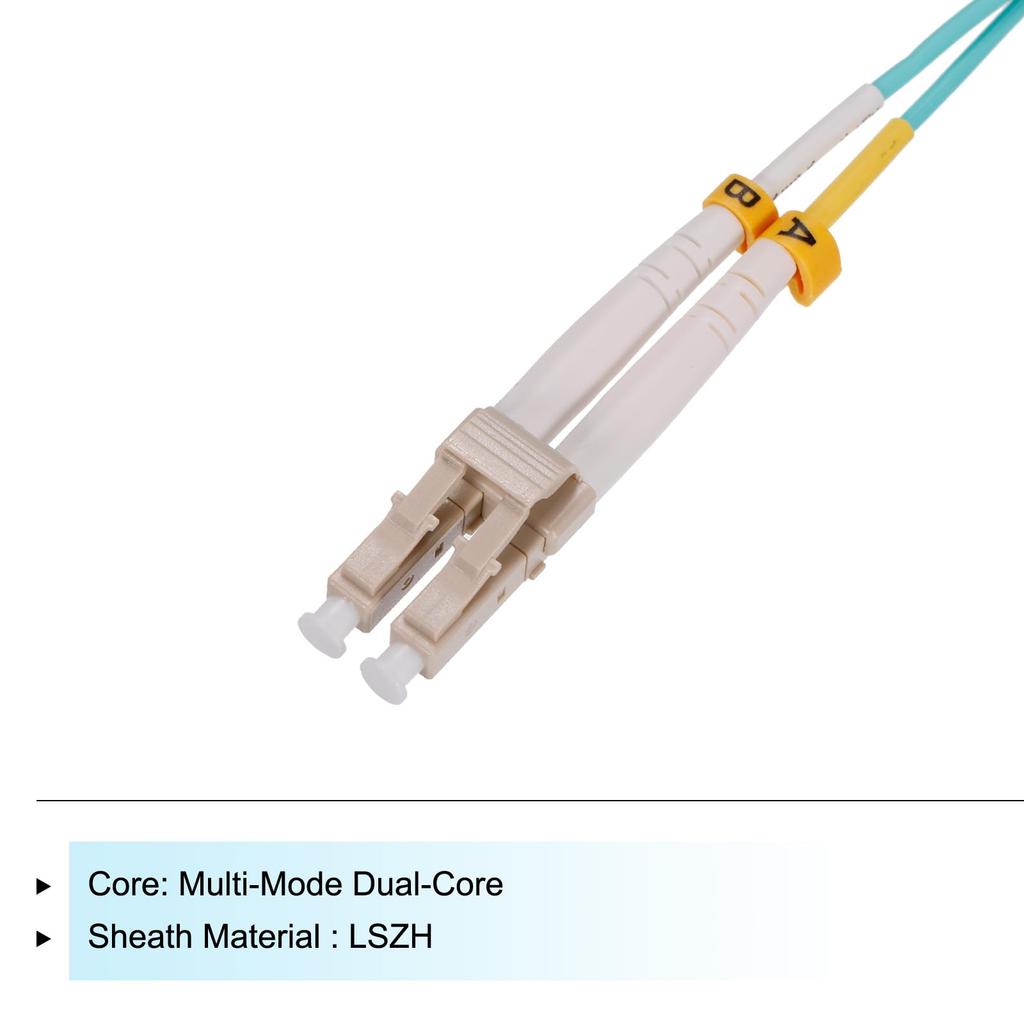 Uxcell 8M Grünes Faser-Patch Multimode Duplex OM4 LSZH Glasfaser-Jumper für Netzwerk-Transceiver und Instrumentierungskabel, LC-LC