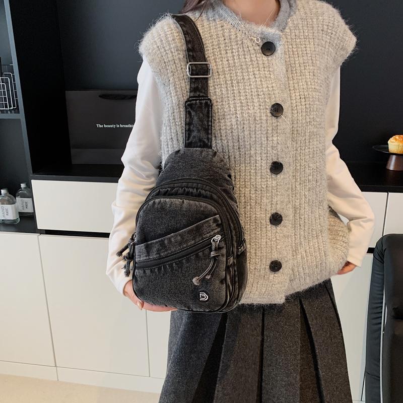 Damen Brusttasche Große Kapazität Mehrschichtige Umhängetasche Crossbody-Tasche