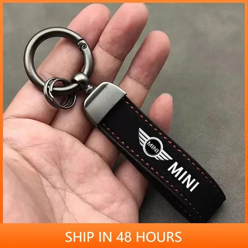 -Suede Car Styling Keychain Keyring Metal Key Chain Pendant For BMW MINI WORKS One Cooper JCW Countryman R58 R57 R56 R55 F55 F56 mkhr65