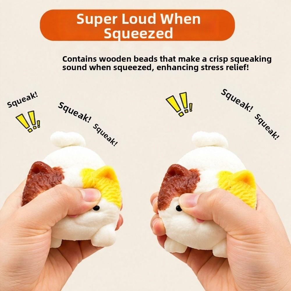 Moldable Animals Squeeze Toy Crunchy Realistic Cat Pinch Sensory Stress Ball Home Decoration