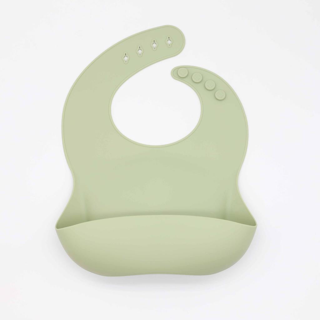 Food grade silicone bib food catcher with three-dimensional and multi-stage adjustment, easy to clean