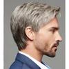 Synthetic Wig Male Short Wigs Men Natural Curly Wigs For Men Blonde Grey Mixed Color Wig Heat Resistant Fiber