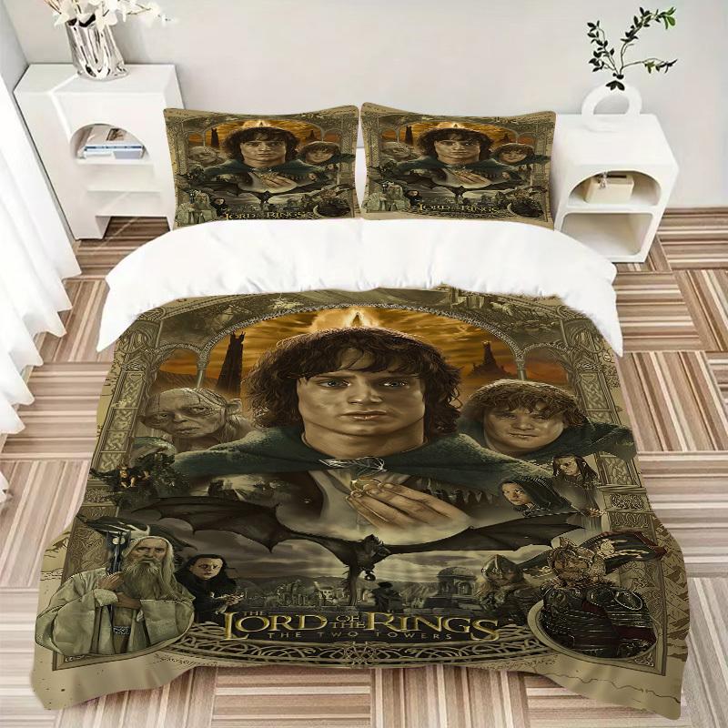 3pcs Lord of the Rings Duvet Cover Set, 1 Duvet Cover + 2 Pillowcases (No Insert), High-Definition Print for All Seasons,Durable Yy251103033