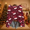 Women's Christmas Print Lightweight Knit Sweater Long Sleeve Casual Pullover Top
