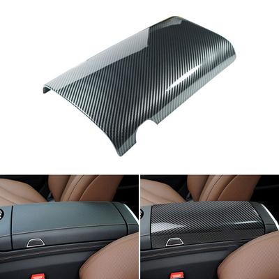 Car Styling ABS Carbon Texture Center Console Armrest Box Protection Cover For Mercedes Benz S Class W222 2014 - 2017