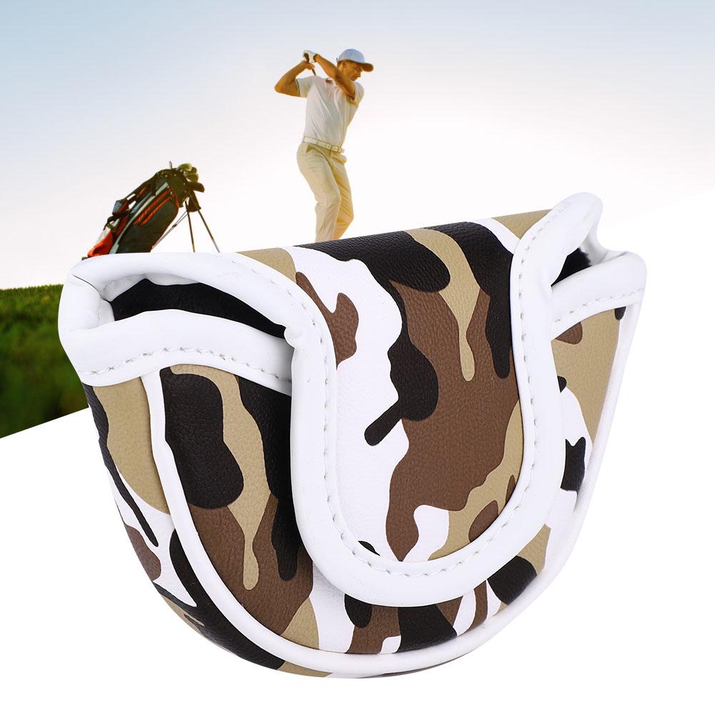PU Leather Camouflage Semicircular Waterproof Magnetic Buckle Golf Putter Head Cover Club Headcovers