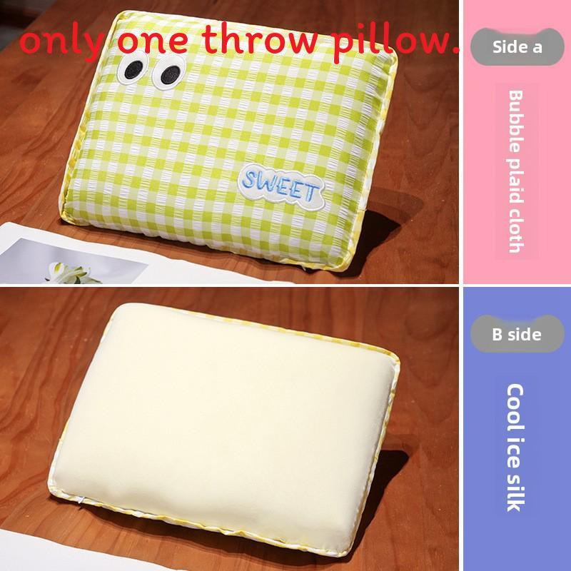 Grid Nap Pillow With Memory Foam For Office Rest And Student Dorm Use