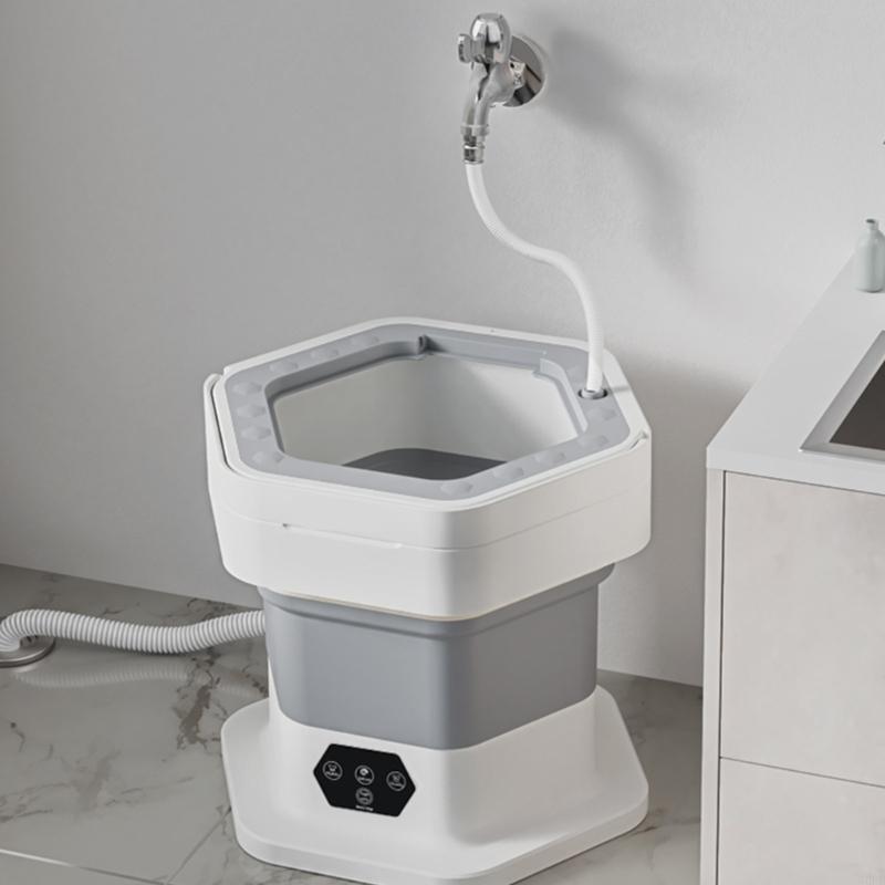 Folding Small Washing Machine Dorm Room Washer Plastic Texture Perfect for Small Spaces and Outdoor Laundry Needs