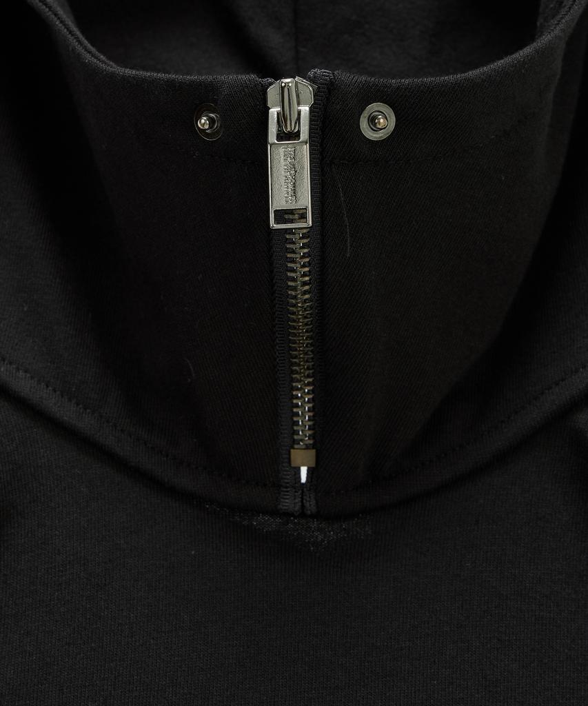 ETRE AU SOMMET Zipper Halter Turtleneck Point Pocket Hoodie (Black)