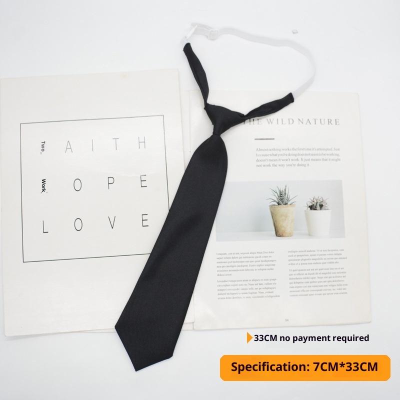 Solid Color Children'S Snap Tie Basic Black Short Student Casual All-Match Tie Male Female Accessories