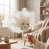 Soft Fluffy Ostrich Feather Fan Gold Handle Dance Fan Feather Rose Fan Dance Performance