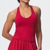 V-Neck Yoga Tank Top with Thin Straps and Stylish Open Back