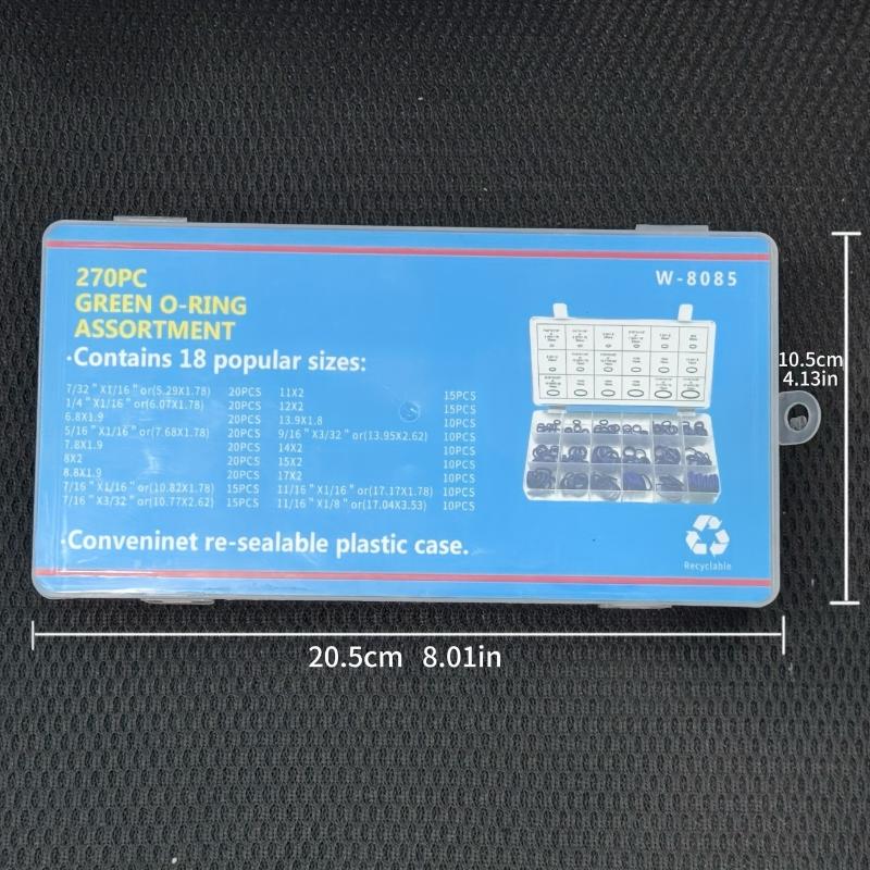 270Pcs Rubber O Ring Assortment Kit Elastic Multiple Sizes Leak Proof for Automotive Motorcycle Engine Seal Repair