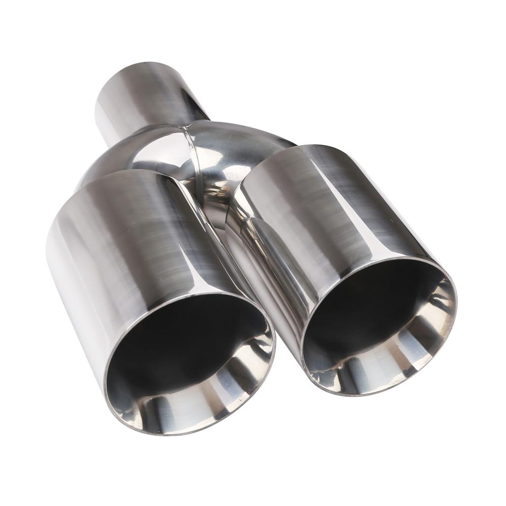 Dual Exhaust Tips Muffler Tail Pipe 63mm Inlet 89mm Outlet Polished Stainless Steel Weld-On Tips Universal Fit for Cars & Trucks