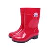 Water Shoes Velvet Cotton Women's Rain Boots Rain Shoes Anti-rubber Shoes Half Tube Water Boots Medium Tube Warm Explosion