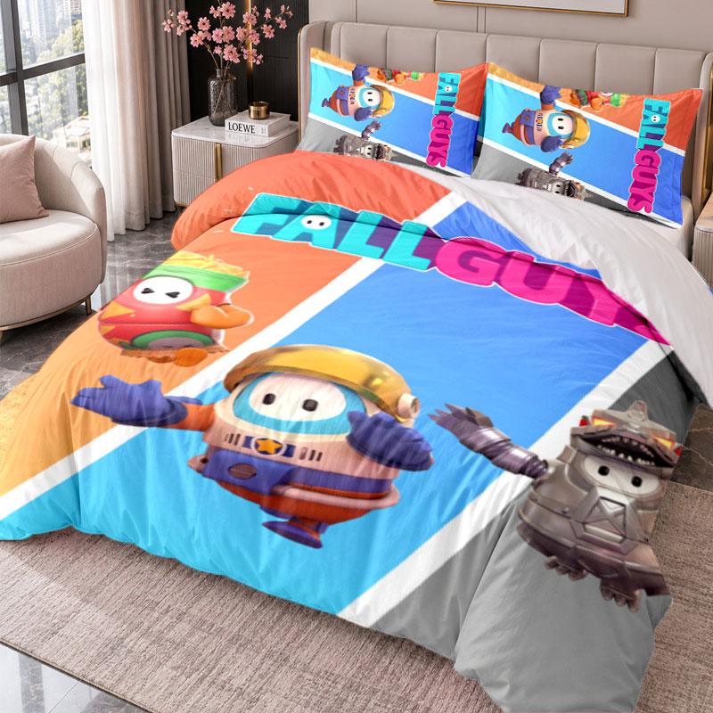Fall Guys 3Pcs Bedding Set Duvet Cover With Two Pillowcases For Bedroom Home Decoration
