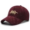 Corduroy Baseball Cap With Embroidered Letters Women Men Winter Adjustable Visor Hat