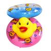 2 Pcs Baby Bath Toy Inflatable Swim Ring Toy Plastic Mini Swim Circle Gift for Kids (Pink & Blue)