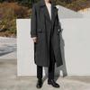 Winter Verdickter Wollmantel Herren Koreanischer Stil Überknie Mittellang Windbreaker Locker Fischgrät Wollmantel