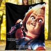 1pc Chucky3 Theme Blanket - Digital Print, Polyester, Cozy for All Seasons, Perfect for Outdoor, Camping, and Travel