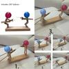 Handmade Wooden Fencing Puppets Colorful Toy Set With 100 Balloons For Kids Fun