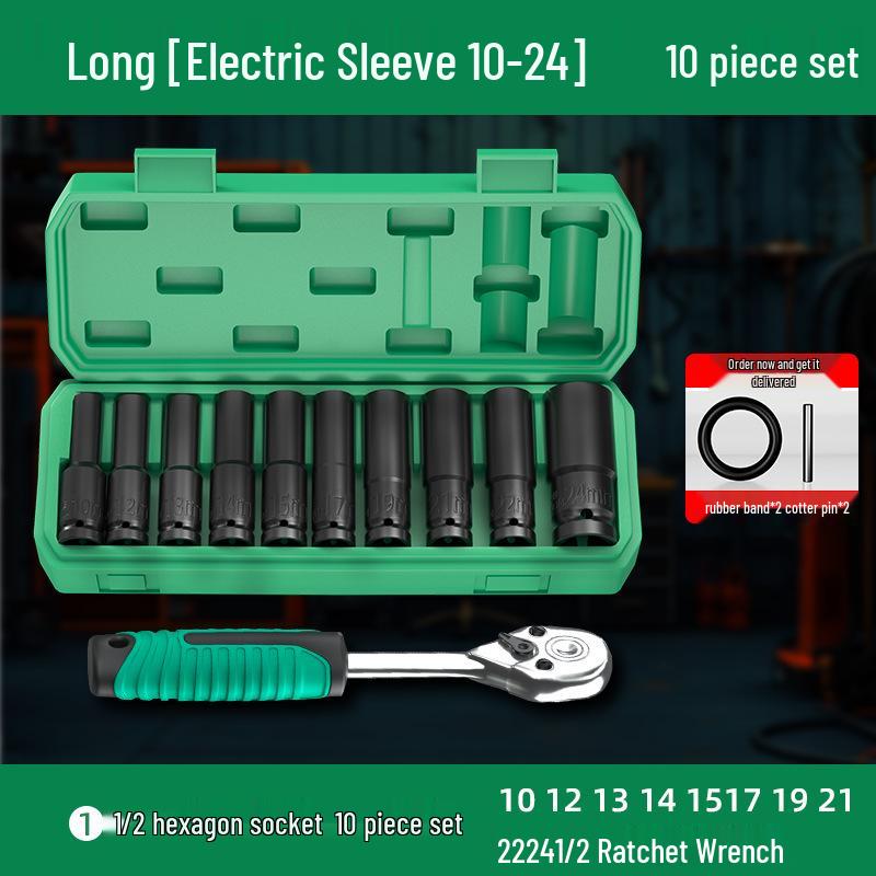 Umfassendes Elektroschrauber-Set mit verlängerten Sechskantstecknüssen – Groß, Mittel, Klein