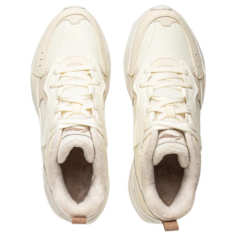 Li-Ning Ln Defender Sports Lifestyle Synthetic Leather Classic Casual Low-Top Dad Shoes Women Sneaker Off-White AGCV426-1