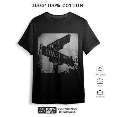 West Coast Street Series Bedrucktes Amerikanisches Kurzarm-T-Shirt Paar Halbarm-Tops Herren- und Damen-Street