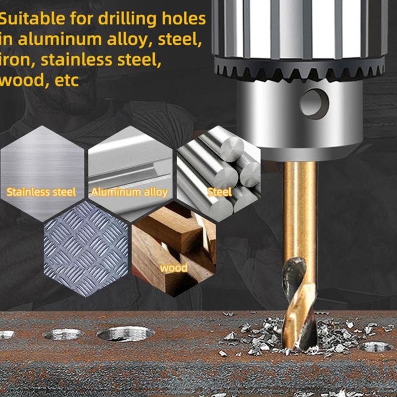 6Pcs Double Headed Auger Drill Bits For Metal Stainless Steel Wood Drilling Power Tool 3mm/ 3.5mm/ 4mm/ 4.5mm/ 5mm/ 6mm