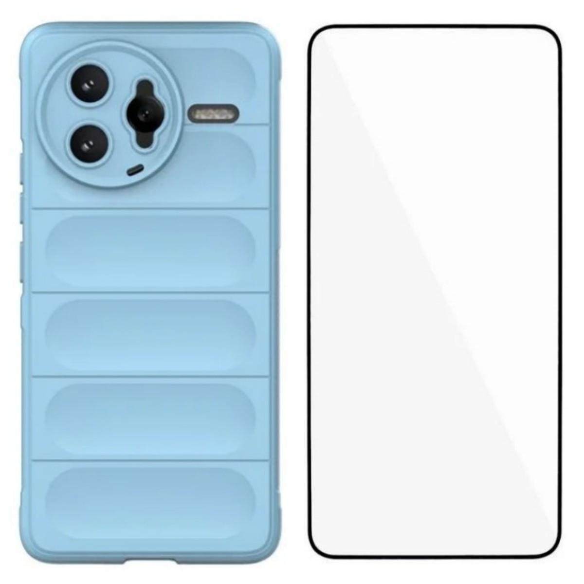 

For Xiaomi Redmi K80 Pro 5G/Xiaomi Poco F7 Ultra 5G TPU Case WANLONFENG HD Series Anti Slip Phone Cover with Tempered Glass Baby Blue