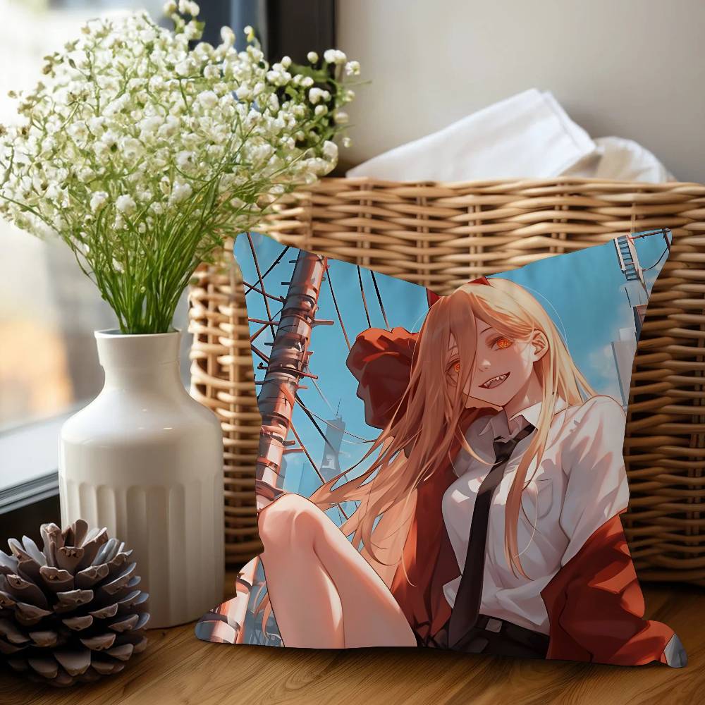 C-Chainsaw Man Anime Pillow Gift Home Office Decoration Pillow Bedroom Sofa Car Cushion CoverPillow Case