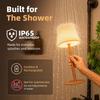 EZVALO Spa-Like Shower Lamp – IP65 Waterproof Bathroom Lamp, Rechargeable Cordless Mood Light, 3 Color Temps for Relaxing Bathroom & Bathtub
