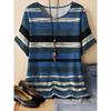 Fashion Women's Striped Printed Top Casual Loose Short Sleeves Comfortable Breathable T-Shirts Women’s